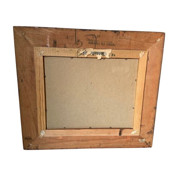 Vintage Oil Seascape Painting on Canvas Board Signed Frame Marked Mexico - Picture 7 of 10